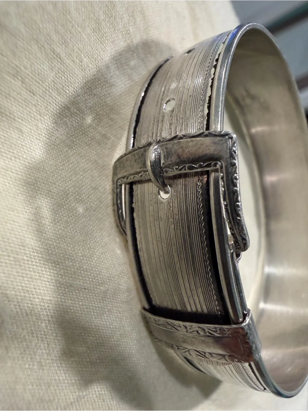 Vintage-Hayward Sterling Silver- Engraved Buckle Bracelet